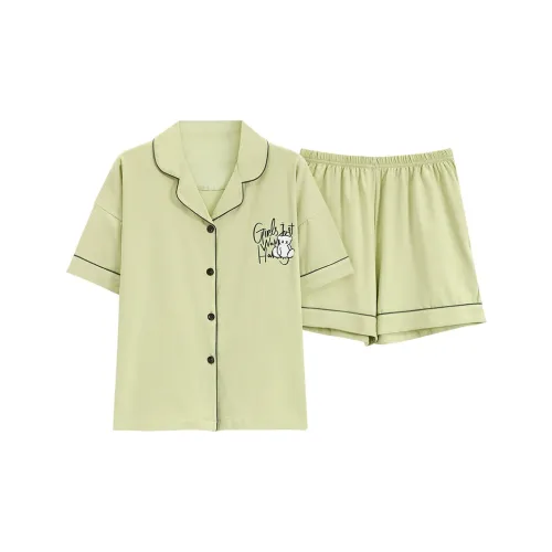 The Story Of The Flower Season Пижамный комплект Женские Зеленый