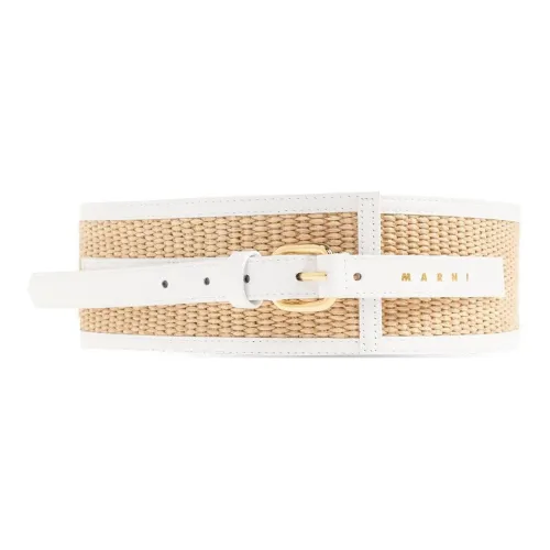 MARNI Ткани вязаные Дизайн Ремень Женские Белый Ширина 7CM