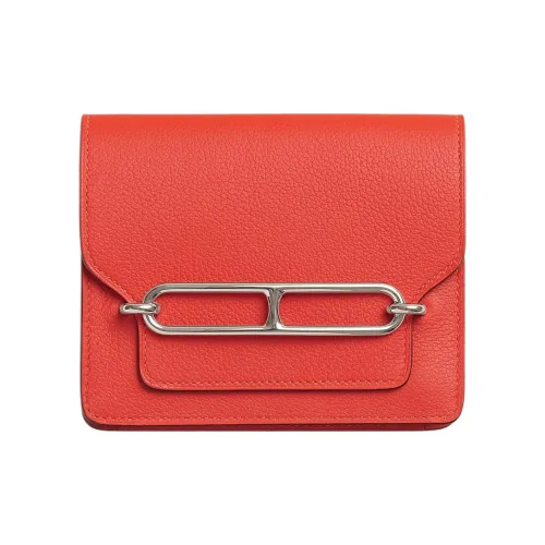 HERMES Roulis Evercolor Телячья кожа Свиной нос Сумка Картхолдер Бананка Мелочь Кошелек Кошелек Женские Открытая страна Апельсин