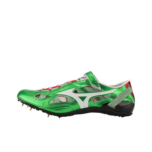 Mizuno Shock Absorbers Slip-Resistant Abrasion-Resistant Running Shoes Unisex Green Black Мицубо Шок Абсорберы Противоскользящие Устойчивые к Износу Беговые Кроссовки Унисекс Зеленый Черный