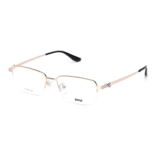 BMW Titanium Rectangular Eyeglass Frames Men's Gold