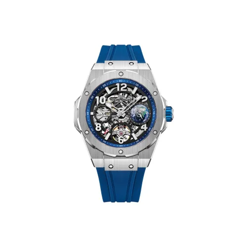 Welly Merck Автоматический Механический Механизм Силиконовый Ремешок Часы Мужские Часы С Отверстием