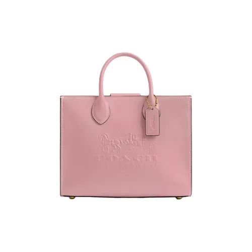 COACH Ace Коровья кожа Тоут Сумка Сумка для покупок Сумка через плечо Сумка среднего размера Женская Нежно-розовая