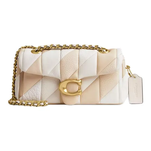 COACH Tabby Напп-Кожа Сумка через плечо Сумка на плечо Женская Латунь и Мелово-Разноцветная