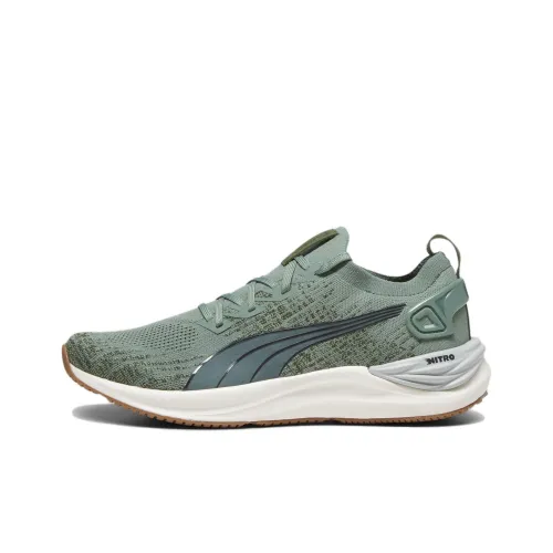PUMA Electrify Nitro 3 противоскользящие низкие беговые кроссовки для мужчин зеленые