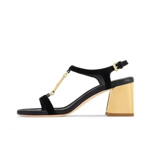 LOUIS VUITTON Dita One Ремешок Сандалии Женские Черные