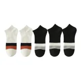 Носки-невидимки с 2 полосками, 3 черных, 2 белых.