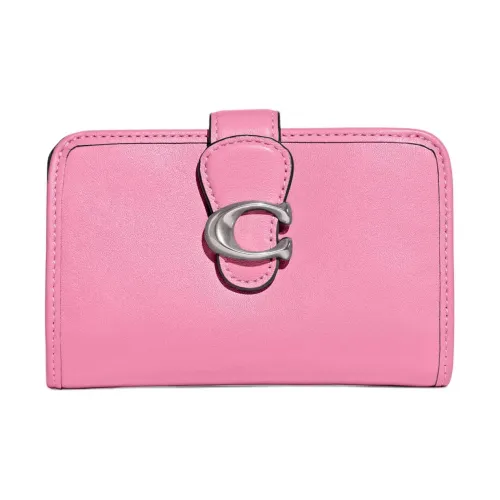 COACH Tabby Кожа Монетница Кошелек Средний Женский Ярко-розовый