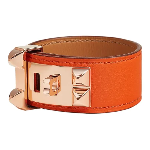 HERMES Телячья кожа покрытие розовым золотом женские апельсин