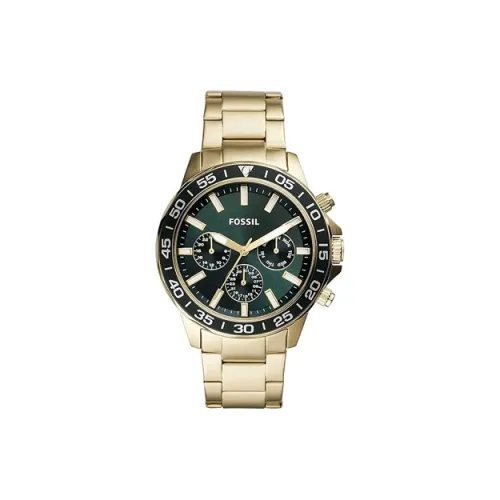 FOSSIL Наручные часы Кварцевый механизм Ремешок из нержавеющей стали 45 мм Зеленый циферблат Мужские часы