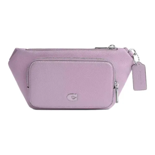 COACH Крестообразная текстура кожа с покрытием холст сумка через плечо одно плечо через плечо бананка средний мужской фиолетовый