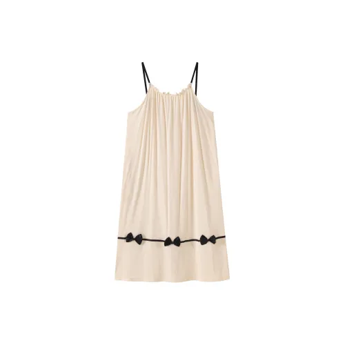 X QINGE Ночная сорочка Лето Женские Экрю