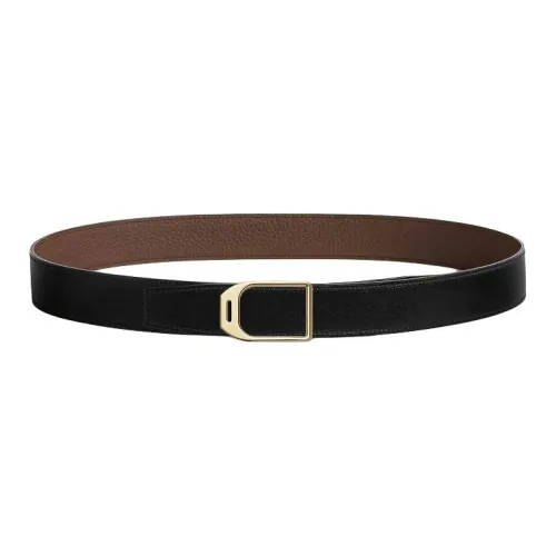 HERMES Двойное кольцо с плавной застежкой кожаные ремни мужской