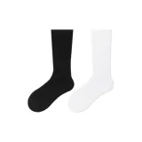 [Носки до колена 24 см] Черный + Белый