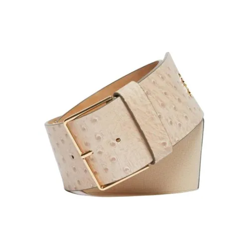 MaxMara Ostrich Принт Шпилька Кожаные ремни Женские Бежевый Ширина 6 см