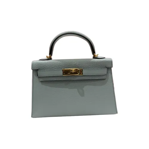 HERMES Mysore Шевро Сумка Мини Женская T0 BLEU Brume Бурно-синий