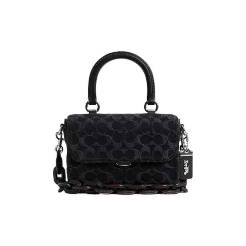 COACH Rogue Ткань Сумка через плечо Сумка Маленькая Женская Черная