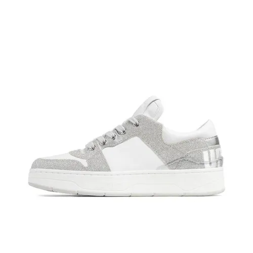 Jimmy Choo Низкие Кроссовки для скейтбординга Женские Белые Серебряные