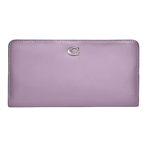 COACH Skinny Wallet Телячья кожа Мелочь Кошелек Клатч Кошелек Женский Серебряный Светло-фиолетовый