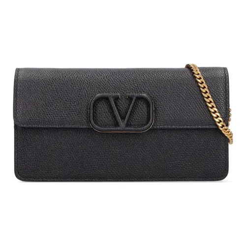 Валентино Гаравани Кожа Кошелек Сумка через плечо Женская Черная
