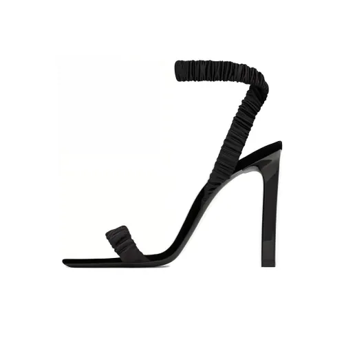 SAINT LAURENT PAM One Ремешок Сандалии 11 см Женские Черные