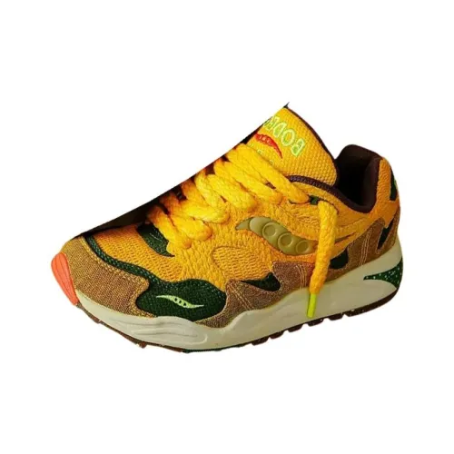 Bodega x Saucony Grid Shadow 2 Slip-Resistant Low Top Повседневные Беговые Кроссовки Мужские Желтые