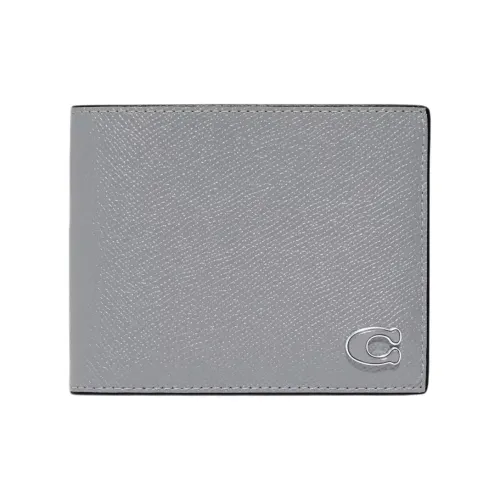 COACH 3 IN 1 Wallet Коровья кожа Держатель для карт кошелек Мини Женский Серый Синий