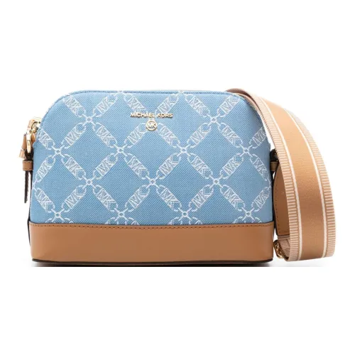 MICHAEL KORS Jet Set Charm Телячья кожа с деним сумка через плечо большой женский синий и умбра