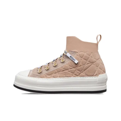 DIOR Walk'n'Dior Платформа Высокие Кроссовки для Скейтбординга Женские Розовые Белые