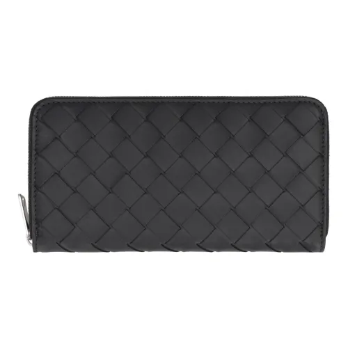 Bottega Veneta Intrecciato Телячья кожа Держатель для карт кошелек Мужской Черный