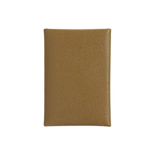 HERMES CalviCalvi Duo Chamkila шевро Картхолдер Мини Женские U8 Бронза Dore Медный Золотой