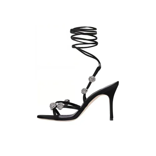MANOLO BLAHNIK One Ремень Сандалии 8 см Женские Черный