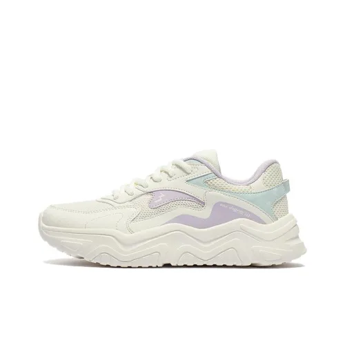 361° Амортизация Износостойкий Низкий Топ Повседневная Обувь Женская Белый Фиолетовый