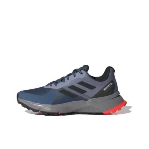adidas Terrex Soulstride Trail Шокабойеры Противоскользящие Низкие Кроссовки для Беговых Пути Мужские Синие Серые