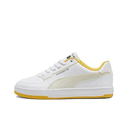 PUMA Porsche Legacy Caven 2,0 Low Топ Скейтборд Кроссовки Унисекс Бежевый Белый Желтый