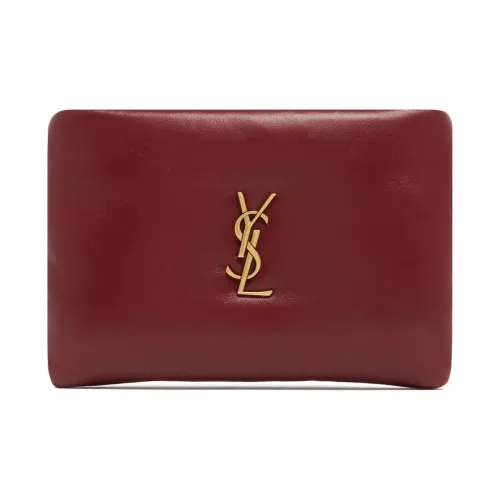 SAINT LAURENT Кожа Клатч Мини Женский Красный