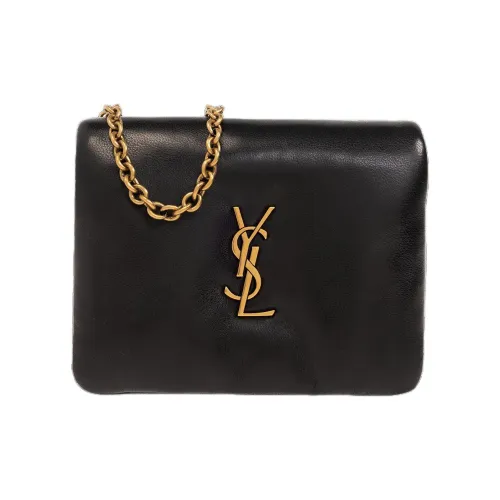 SAINT LAURENT Lambskin Crossbody Bag Shoulder Bag Women's Black