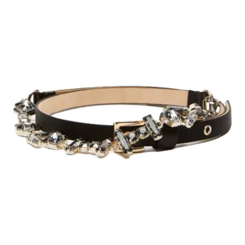 MaxMara Цепь Украшение Без рисунка Застежка Кожаные ремни Женские Ширина 1CM