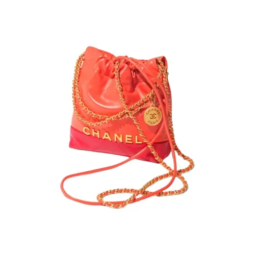 CHANEL 22Bag Сумка через плечо из коровьей кожи Мини Женская Оранжевая