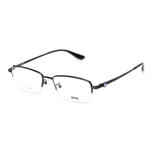 BMW Titanium Rectangular Eyeglass Frames Men's Black