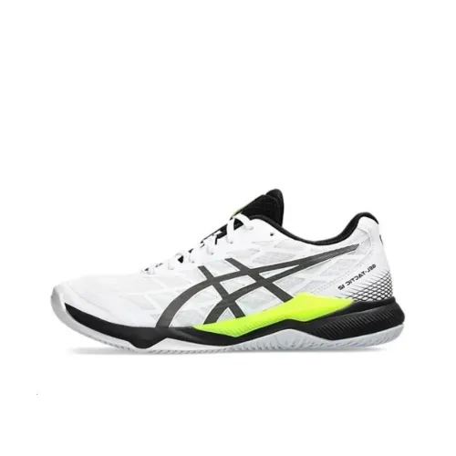 ASICS Гель Tactic 12 Амортизация Низкий Топ Тренировочные Кроссовки Мужские Белый Неон Зеленый Широкая Подошва