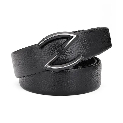 Cows Reign Серебряный Z Буква Деловой Повседневный стиль Ремень Автоматическая Застежка Коровья Кожа Ремни Мужской Ширина 3,4CM