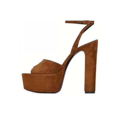 SAINT LAURENT Jodie One Ремешок Сандалии 12,5 см Женские Коричневый