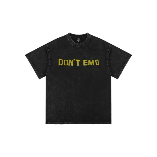 XINYINSU Выцветший черный Унисекс Футболка