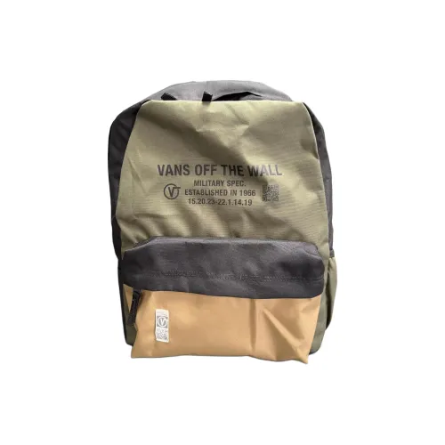 Vans Полиэстер Ткань Рюкзак Стандартный Унисекс Зеленый Черный