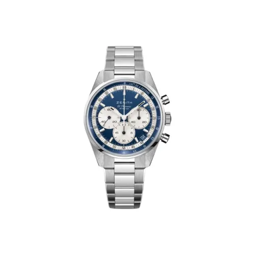 Zenith Автоматический Механический Механизм Мужские Часы Flagship Collection 38 мм Синий