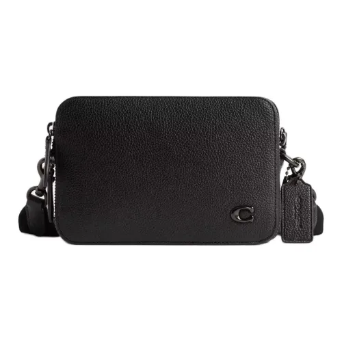 COACH Charter Кожа Сумка через плечо Маленькая Мужская Черная