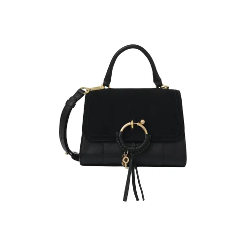 See By Chloe JOAN Series Замша с зернистой кожей коровы Сумка через плечо Сумка Женская Черная