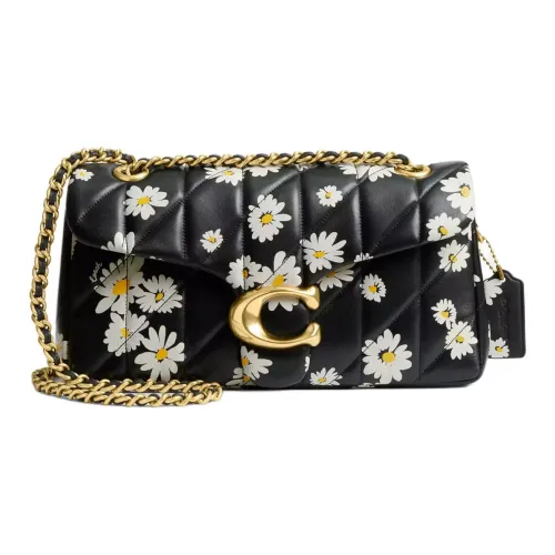 COACH Tabby Напп-Кожа Сумка через плечо Сумка на плечо Стандартная Женская Латунь и Черный и Многоцветный