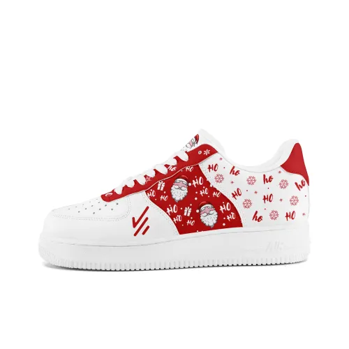Locke Санта-Клаус Легкие Низкие Кроссовки для Скейтбординга Унисекс Белый Красный